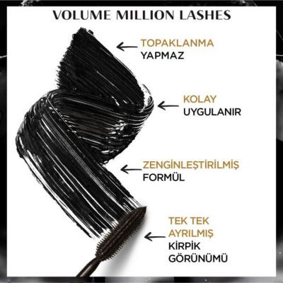 Loreal Paris Volume Million Lashes Extra Black Mascara for Voluminous, Lengthened Lashes - Long-Lasting, Easy - view 4