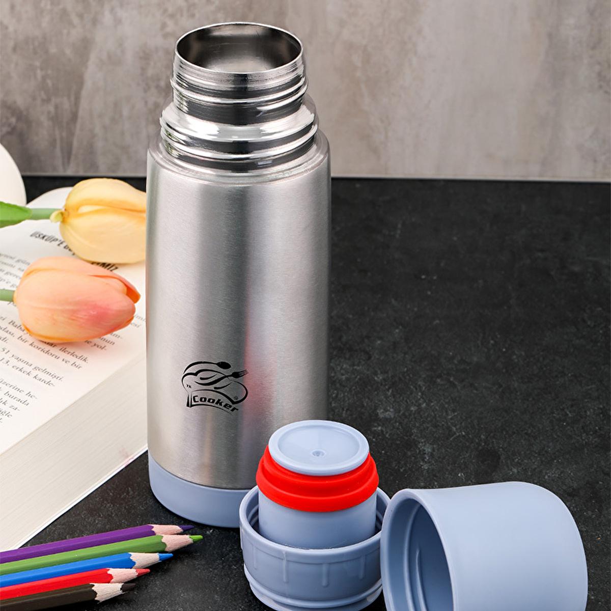 Cooker Stainless Steel Thermos 300ml - Keeps Drinks Hot/Cold for 24 Hours, Double-Walled Insulated Flask Cooker 300ml Stainless Steel Thermos - 24 Hour Temperature Control stainless steel thermos, insulated flask, double-walled thermos, portable beverage container, thermal mug, outdoor gear, eco-friendly products, office essentials, camping accessories, hiking gear
