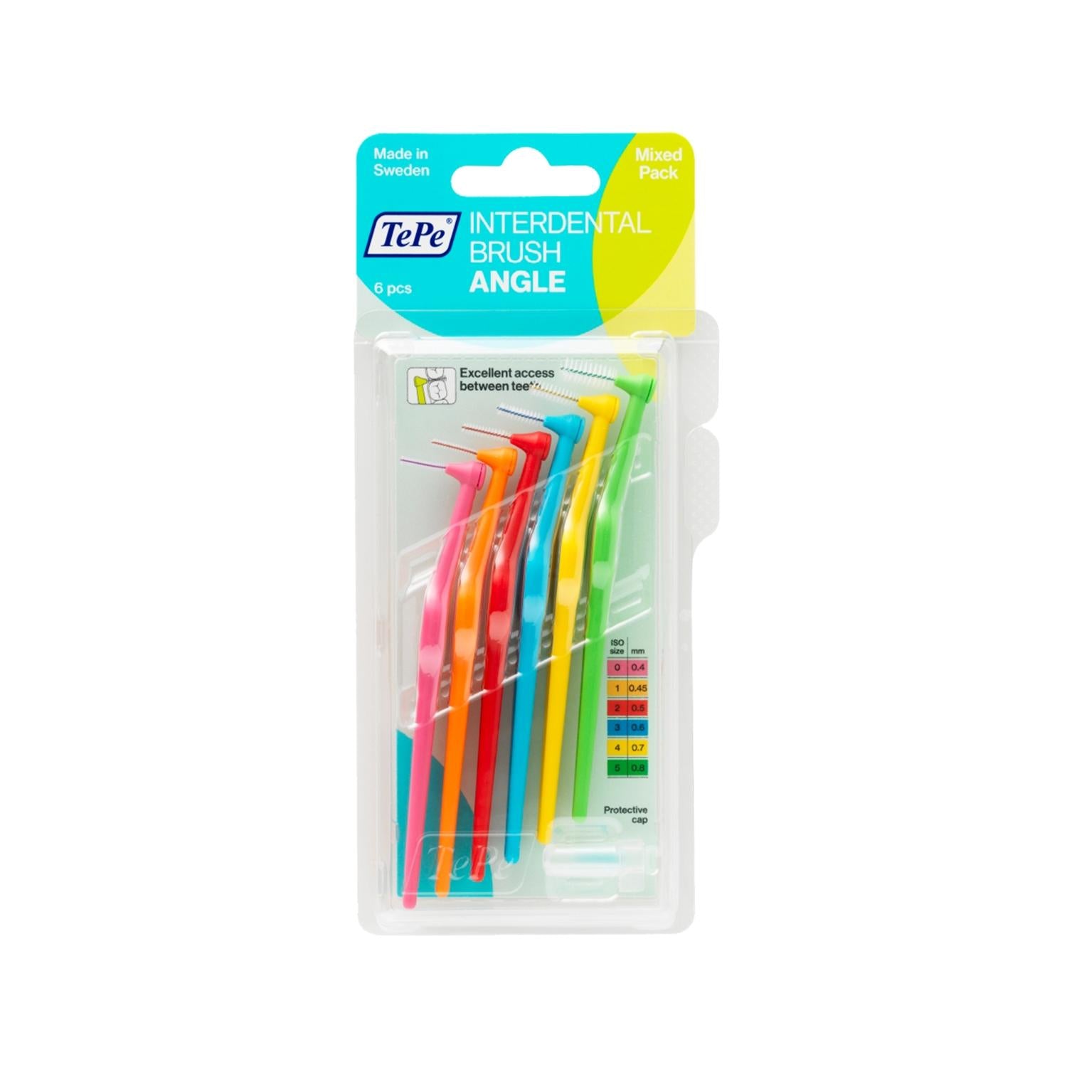 Tepe Interdental Brush: 6-Pack Mixed Colors - Clean Between Teeth, Prevent Gum Disease & Tooth Decay, Orthodontic Brush Tepe Interdental Brush: Clean Between Teeth & Prevent Gum Disease interdental brush, Tepe interdental brush, dental cleaning brush, between teeth cleaner, gum health brush, tight interdental spaces brush, orthodontic brush, dental brush, oral hygiene, plaque removal, gum disease prevention, tooth decay prevention, interdental cleaning, dental care, preventative dental care, mixed colors, e