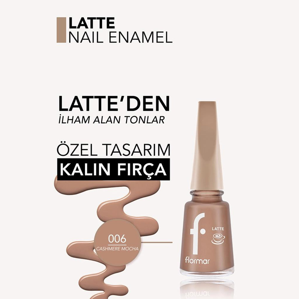 Flormar Cashmere Mocha Glossy Nail Polish 006 - 11ml