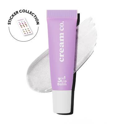 Cream Co. 3 in 1 Lip Balm Marshmallow - Moisturizing, Natural, Multi-purpose Lip Care - Lip Gloss