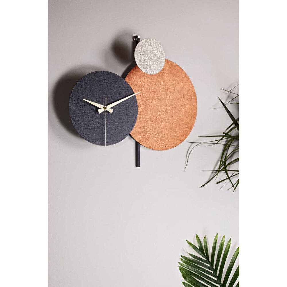 Muyika Handmade Metal Wall Clock - Silent Mechanism, Custom Painted, 18.90 x 17.32 inches - view 2