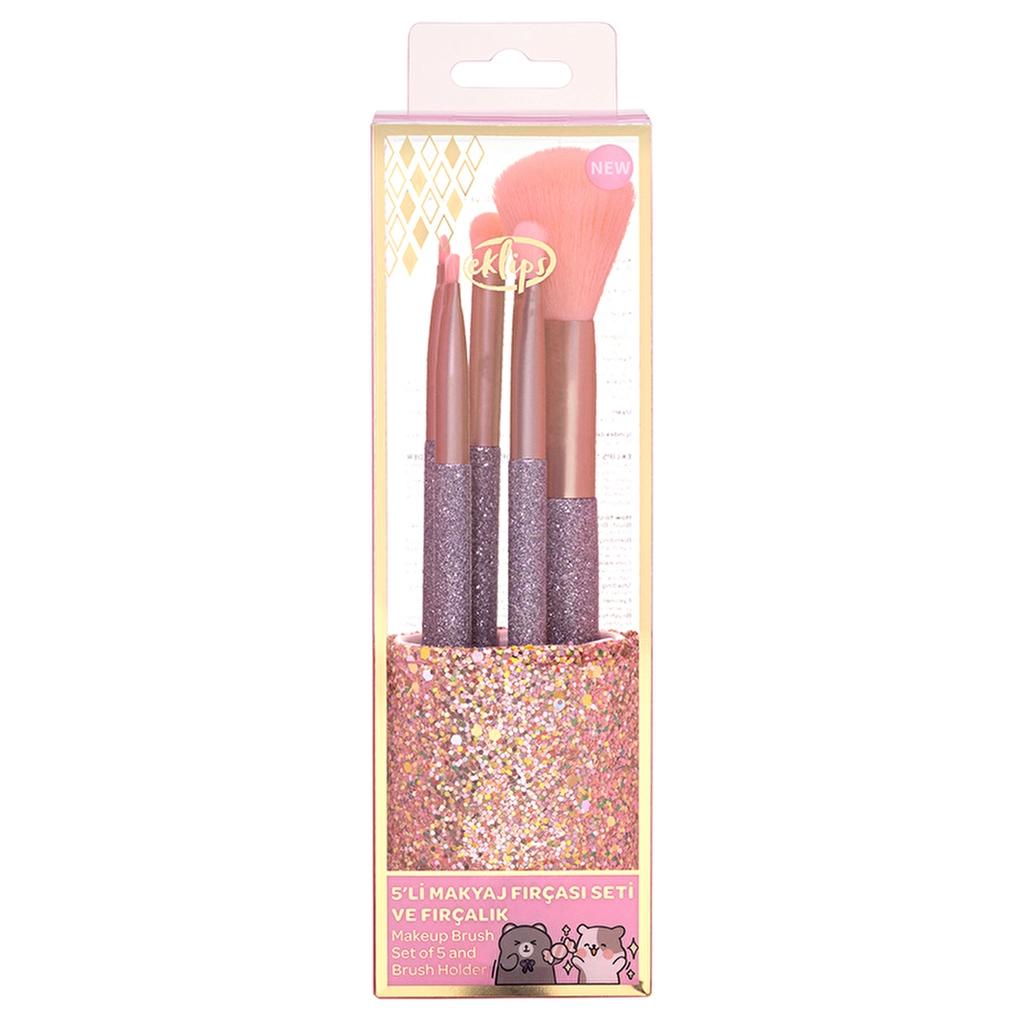 Eklips Character 5-Piece Makeup Brush Set with Travel Box