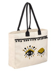 Eklips Eye Embroidered Beach Bag with Blue Details