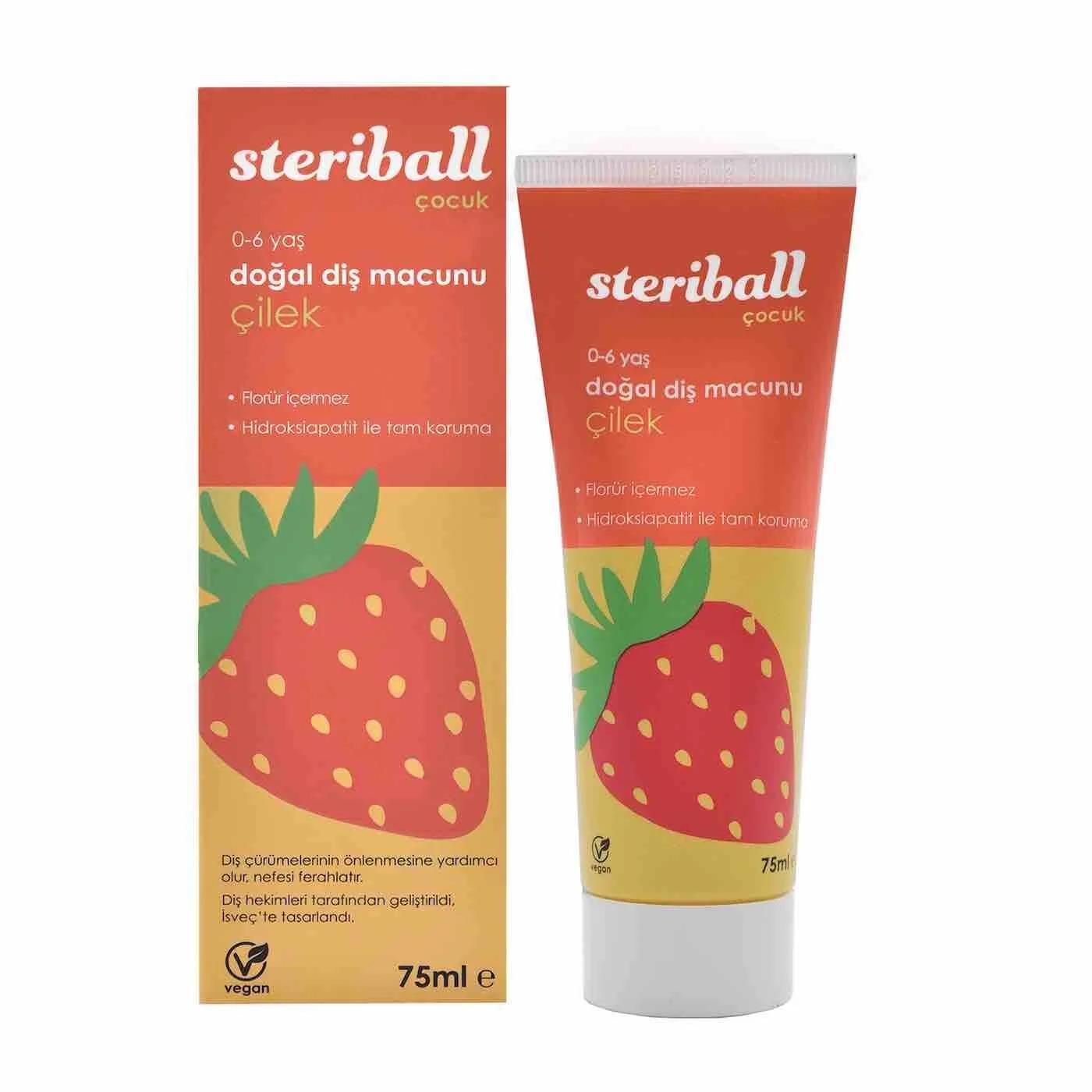 Steriball Strawberry Fluoride-Free Kids Toothpaste 75 ml