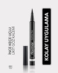 Flormar Matte Black Felt Tip Eyeliner: Intense Pigment, Long Lasting, Precise Liquid Definition - Smudge Proof for Dramatic Eyes Flormar Matte Black Eyeliner: Long Lasting, Smudge Proof Matte Eyeliner, Felt Tip Eyeliner, Black Eyeliner, Long Lasting Eyeliner, Pigmented Eyeliner, Flormar Eyeliner, Liquid Eyeliner, Precise Eyeliner, Smudge Proof Eyeliner, eyeliner, eye makeup, matte finish, dramatic eyes, precise application, long-lasting, intense pigment, makeup, beauty, defining eyes, enhancing eyes, felt-t