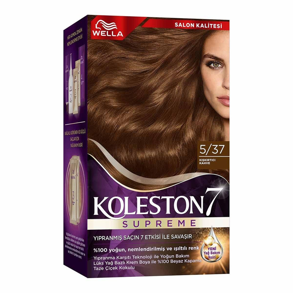 Wella Koleston Supreme 5/37 Tempting Brown Hair Dye: Intense Color, Gray Coverage & Hydration for Long-Lasting at Home Hair Coloring Wella Koleston Hair Dye: Long-Lasting Color & Gray Coverage hair dye, hair color, at home hair color, gray hair coverage, long lasting hair color, hair color kit, Wella Koleston, hair coloring, brown hair dye, hair dye kit, at-home hair dye, gray coverage, long-lasting color, vibrant hair, oil care elixir, color revitalizing, plex oil care, tempting brown, gifts for her, hair 