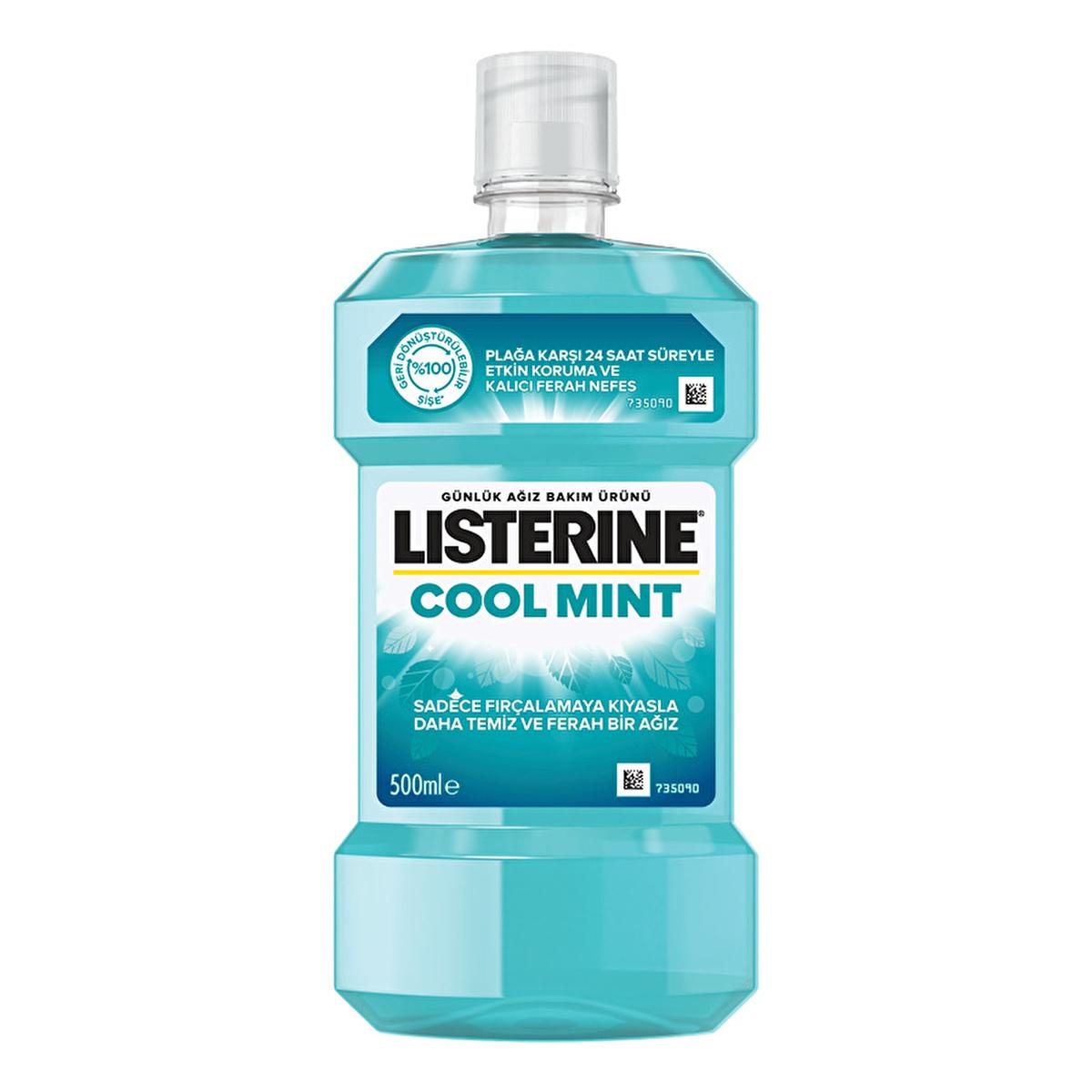 listerine-cool-mint-mouthwash-500ml-bottle, listerine-cool-mint-mouthwash-open-top Listerine Cool Mint Mouthwash - Reduces Plaque & Freshens Breath | 16.9 fl. oz. Listerine Cool Mint Mouthwash - 24 Hour Protection listerine, mouthwash, cool-mint, oral-care, plaque-reduction, fresh-breath, daily-use, mint-flavor, 500ml, ai-generated