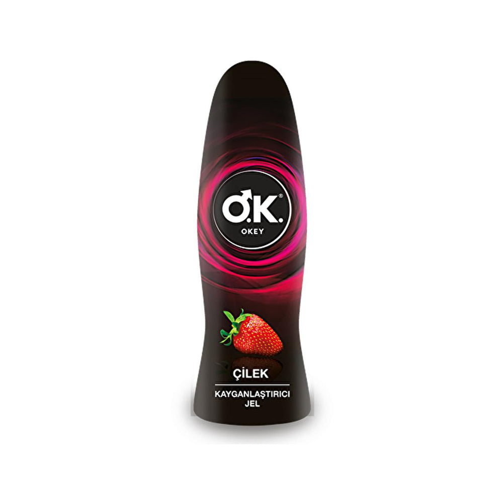 Okey Strawberry Flavored Personal Lubricant - Water-Based, Latex Compatible, 1.69 fl oz - Intimate Care