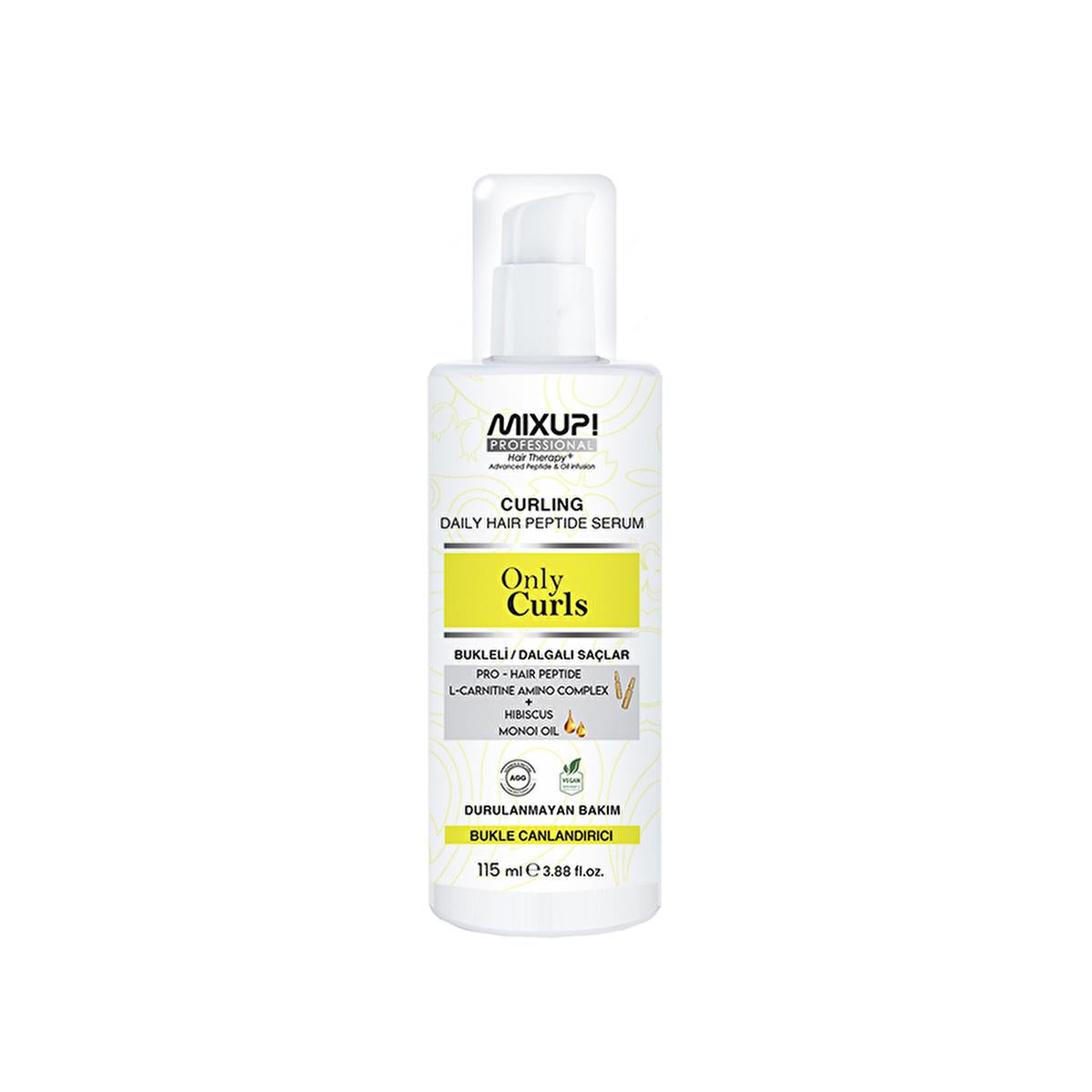 Mixup! Only Curls Hair Serum - Nourishing Peptide & L-Carnitine Formula for Curly & Wavy Hair Mixup! Only Curls Hair Serum - Nourishing & Moisturizing curly hair serum, hair care for wavy hair, peptide hair treatment, L-Carnitine hair serum, moisturizing hair serum, hair nourishment, frizz reduction, curly hair care, wavy hair care, hair growth promotion, healthy hair products