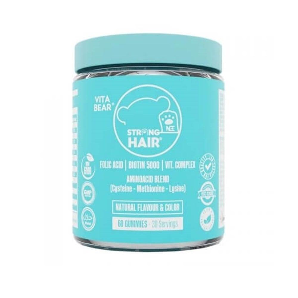 Vita Bear Strong Hair Gummies - Natural Hair Health Supplement for Men & Women, 60 Count Vita Bear Strong Hair Gummies - Natural Hair Health Supplement hair health supplement, chewable vitamins, natural dietary supplement, gluten-free vitamins, hair strength gummies, women's health, men's health, natural hair care, hair growth supplement, vitamin supplement, dietary supplement, gummies, hair care, beauty supplement, health and wellness