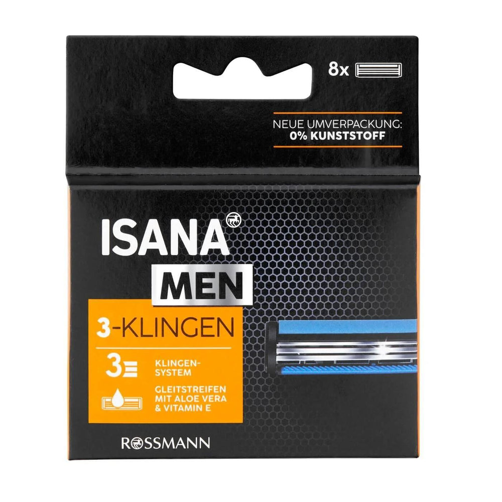 Isana Men 3-Blade Replacement Razor Cartridges 8 Count