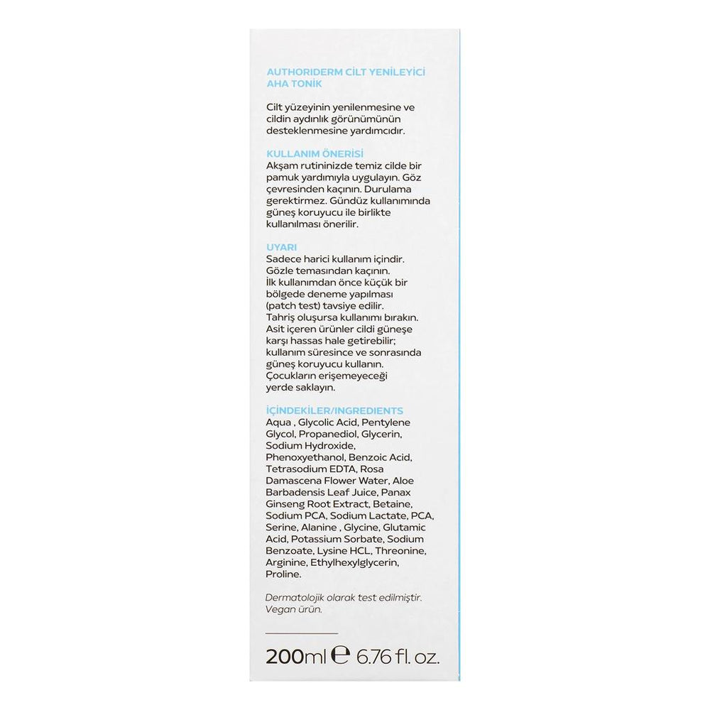 Authoriderm AHA Exfoliating Toner for Glow 200 ml
