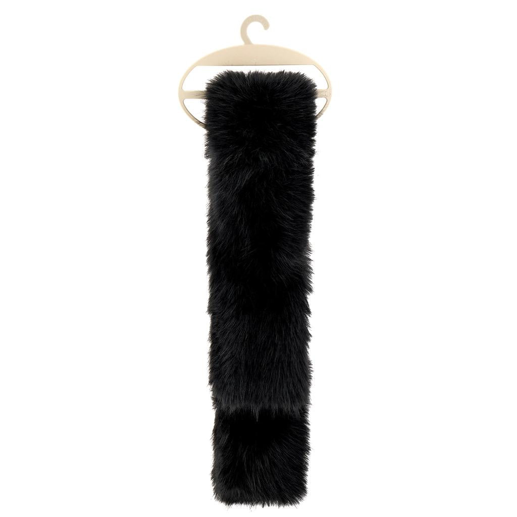 Eklips Faux Fur Pull-Through Scarf in Black