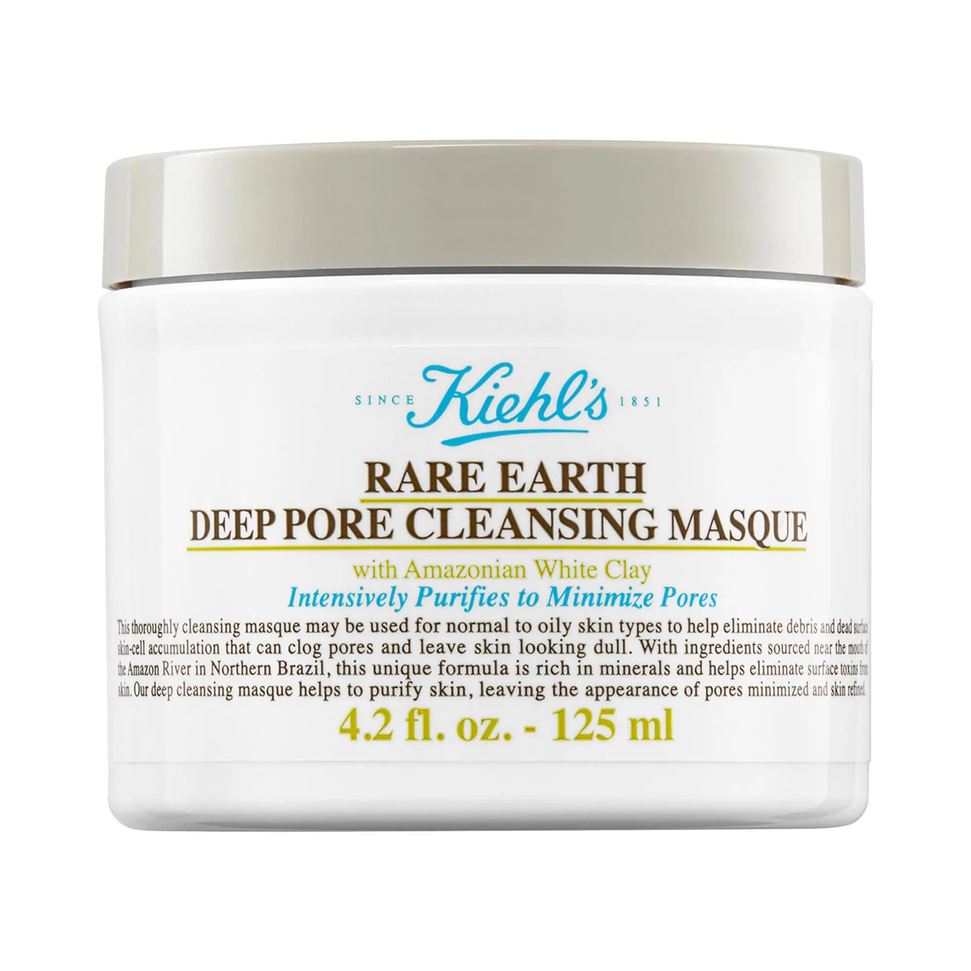 Kiehl&#39;s Rare Earth Deep Pore Minimizing Cleansing Clay Face Mask - Natural Skincare for Oily Skin, Detoxifying Face Mask with Amazonian White Clay Kiehl&#39;s Clay Face Mask for Oily Skin - Minimize Pores clay face mask, pore minimizing, detoxifying face mask, natural skincare, oil control face mask, Kiehl&#39;s, skincare, face masks, facial treatment masks, oily skin, sensitive skin, natural ingredients, cleaner beauty, paraben-free, sulfate-free, amazonian white clay, aloe barbadensis