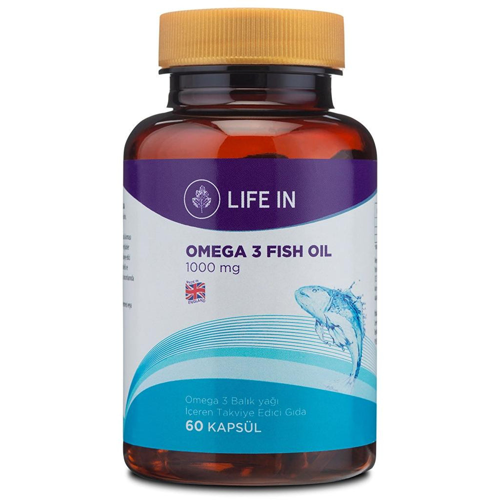 Life In Omega 3 Fish Oil 1000mg Dietary Supplement 60 Capsules