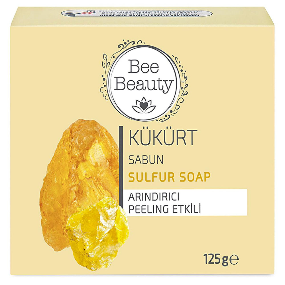 Bee Beauty Sulfur Soap Bar 125g - Natural Acne Treatment & Antibacterial Skincare - Exfoliator