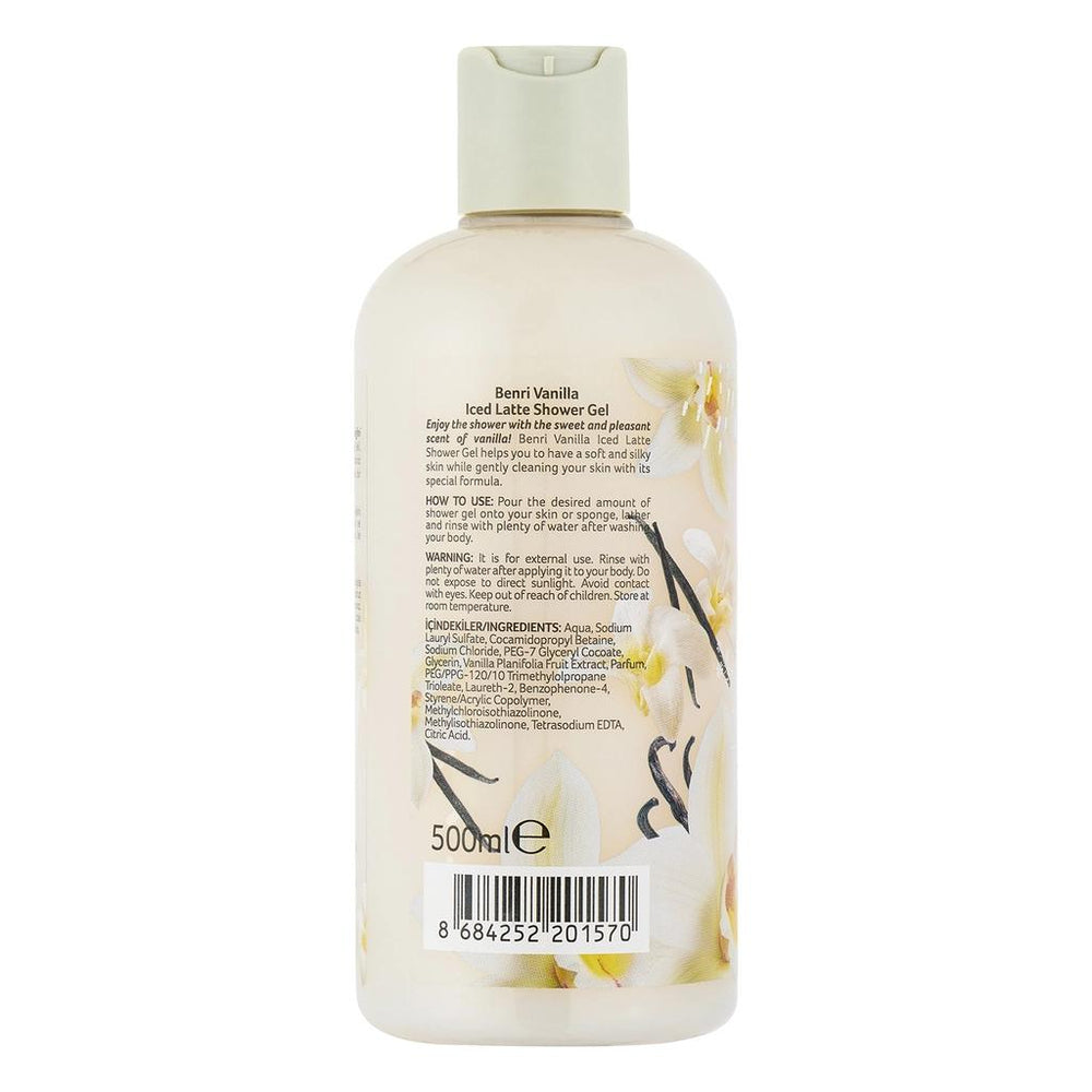 Benri Vanilla Iced Latte Shower Gel Hydrating Body Wash 500 ml