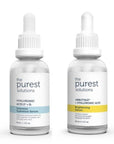 The Purest Solutions Skincare Set - Hydrating & Brightening Serum Duo with Hyaluronic Acid & Arbutin - Face Serum