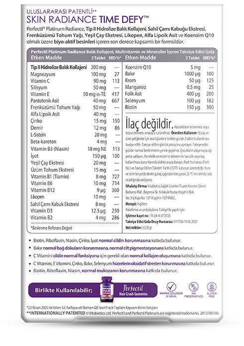 Perfectil Platinum Radiance Skin Time Defy Dietary Supplement for Anti-Aging and Skin Health - 60 Tablets Perfectil Platinum Radiance - Anti-Aging Skin Supplement Dietary supplement, Skin health, Anti-aging, Antioxidant formula, Collagen supplement, Perfectil Platinum Radiance, Skin care, Nutritional supplements, Health and wellness, Beauty supplements, Anti-aging supplements, Skin radiance, Youthful skin