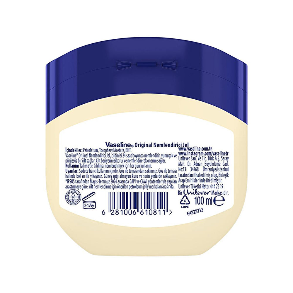 Vaseline Original Moisturizing Jelly - 24 Hour Hydration for Dry Skin, Hypoallergenic & Dermatologist-Recommended Vaseline Original Moisturizing Jelly - Long Lasting Hydration Vaseline Original Moisturizing Jelly, dry skin moisturizer, hypoallergenic moisturizer, dermatologist-recommended, long-lasting hydration, moisturizing jelly, skin care, dry skin relief, sensitive skin, non-comedogenic, 24-hour moisturization