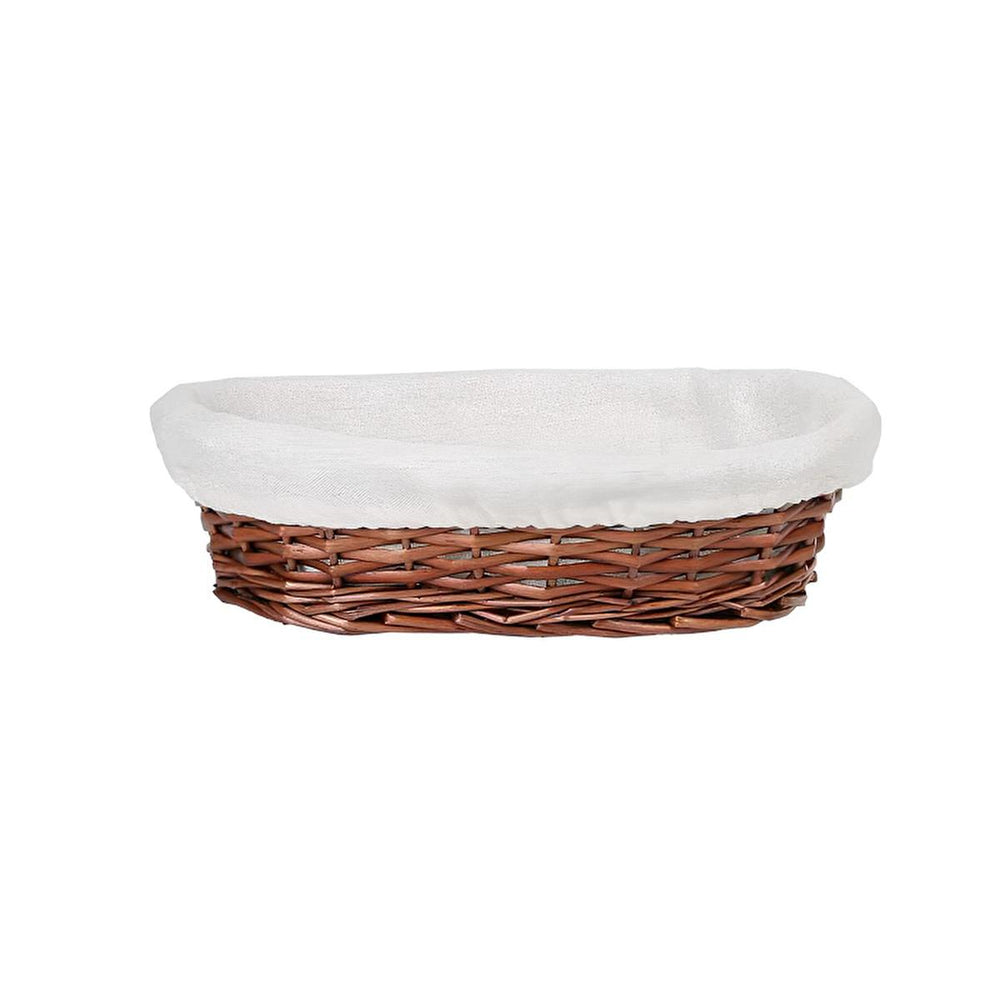 Lia Oval Wicker Bread Basket with Fabric Liner: Rustic Decorative Serving & Storage - Keeps Bread Fresh Lia Wicker Bread Basket: Rustic Serving & Storage bread basket, wicker bread basket, rattan bread basket, oval bread basket, fabric lined bread basket, rustic bread storage, decorative bread serving basket, hasır sepet, bread serving bowl, bread storage, bread serving bowl, food storage, kitchen decor, rustic decor, serving basket, table setting, bread, pastries, fruits, snacks, kitchen, dining, entertain