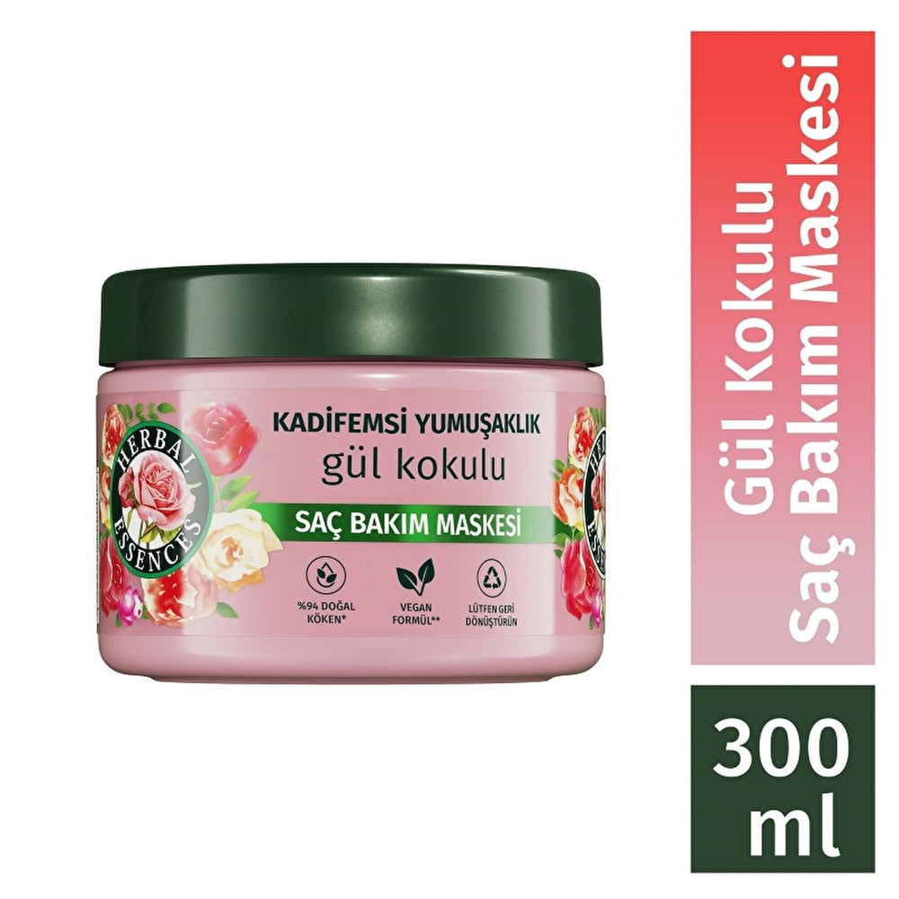 Herbal Essences Rose Hair Mask - Vegan, Cruelty-Free, Moisturizing Treatment for Dry Hair - 10.14 fl oz - Hair Mask