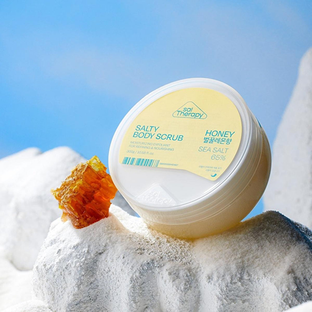SalTherapy Natural Body Scrub with Korean Sea Salt & Honey - Exfoliating & Moisturizing Skincare - Exfoliator