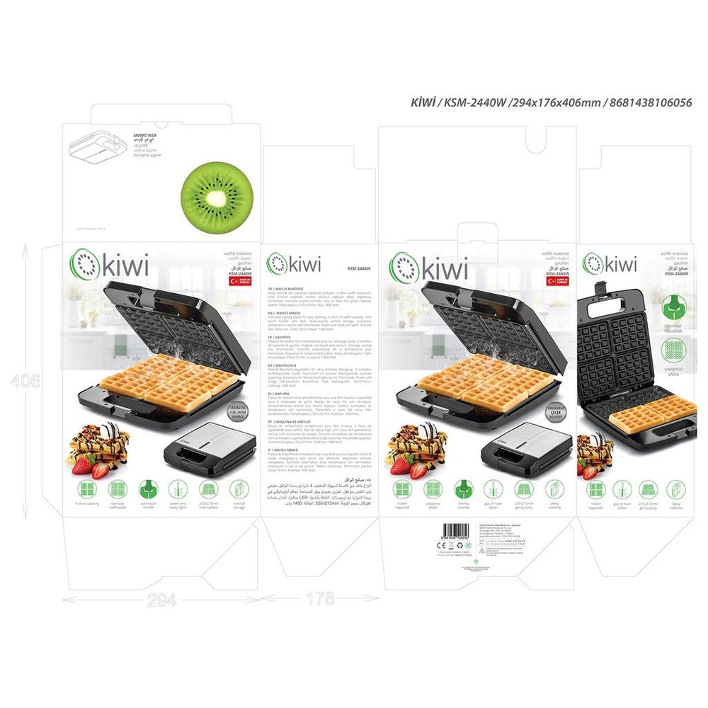 Kiwi KSM-2400W Mini Waffle Maker Non-Stick Red 1 Count