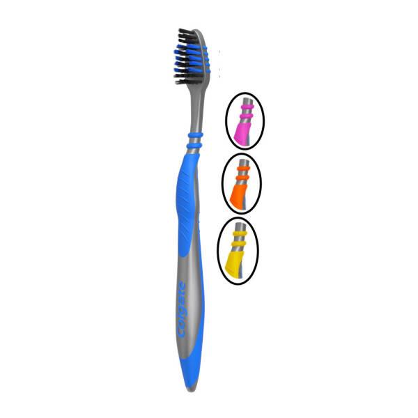 Colgate Zig Zag Charcoal Manual Toothbrush for Effective Oral Hygiene - Medium Bristle Hardness - Toothpaste