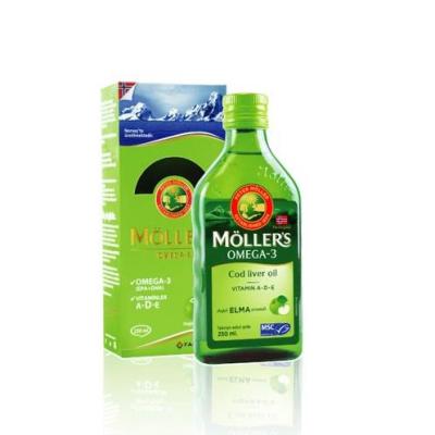 Möller's Cod Liver Oil Supplement with Omega-3, Vitamins A, D, E - Natural Apple Flavor for Heart, Brain Health - 8.45 fl oz - image 4