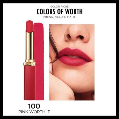 loreal paris color riche matte lipstick pink worth it, loreal pink worth it lipstick swatch L'Oreal Paris Color Riche Matte Lipstick - Pink Worth It | 0.13 oz L'Oreal Paris Color Riche Matte Lipstick - Pink Worth It loreal-paris, matte-lipstick, pink-lipstick, hyaluronic-acid, makeup, intense-volume, beauty, cosmetics, lip-care, ai-generated