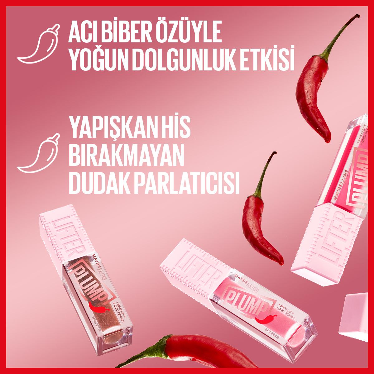 Maybelline New York Lifter Plump Dudak Parlatıcısı 006 Hot Chili - Instantly Plumps Lips, Long-Lasting Effect, Non-Sticky Maybelline Lifter Plump Lip Gloss - Instant Plumping Lip Plumper, Maybelline New York Lifter Plump, Lip Gloss with Plumping Effect, Non-sticky Lip Care, Long-lasting Lip Plumper, Cosmetic Lip Care, Beauty Products, Makeup, Lip Care Routine, Chili Pepper Extract, Instant Plumping, Confidence Boost, Non-Invasive Beauty Solutions