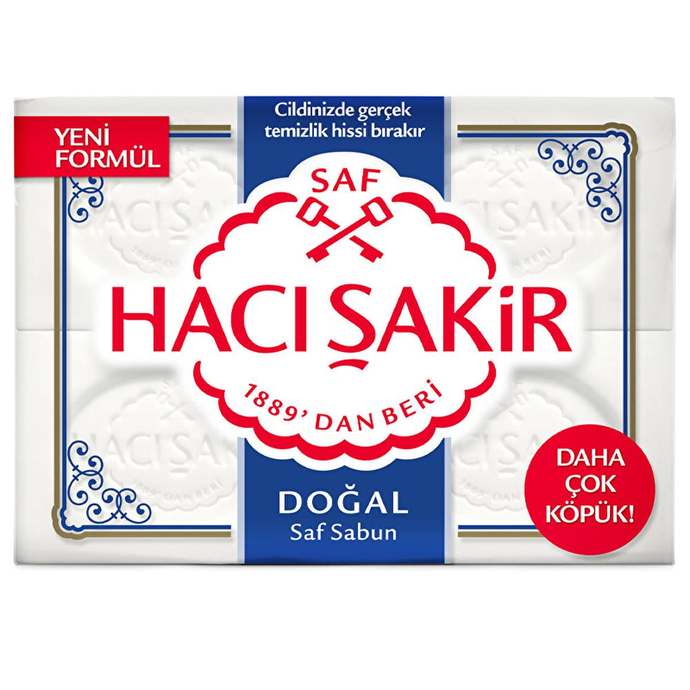 Hacı Şakir Natural White Soap - Authentic Family Cleanliness | 4 x 5.29 oz - Soap