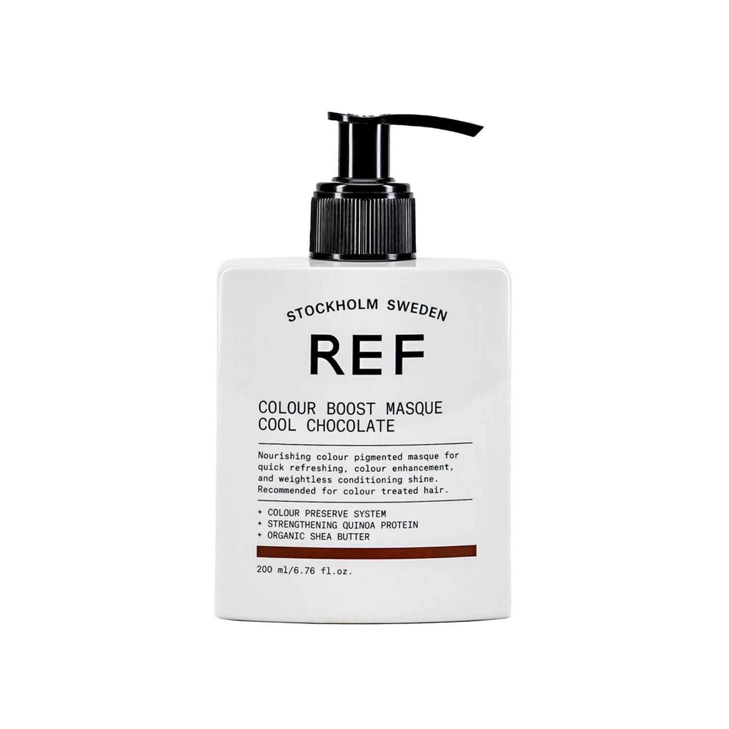 REF Cold Chocolate Tones Hair Mask - Color-Enhancing, Nourishing, 200ml REF Cold Chocolate Tones Hair Mask - Enhance Your Hair Color hair mask, color-enhancing hair mask, nourishing hair care, cold chocolate tones hair color, hair polishing mask, hair care, color-treated hair, nourishing hair mask, beauty, hair care routine, cosmetic, hair treatment
