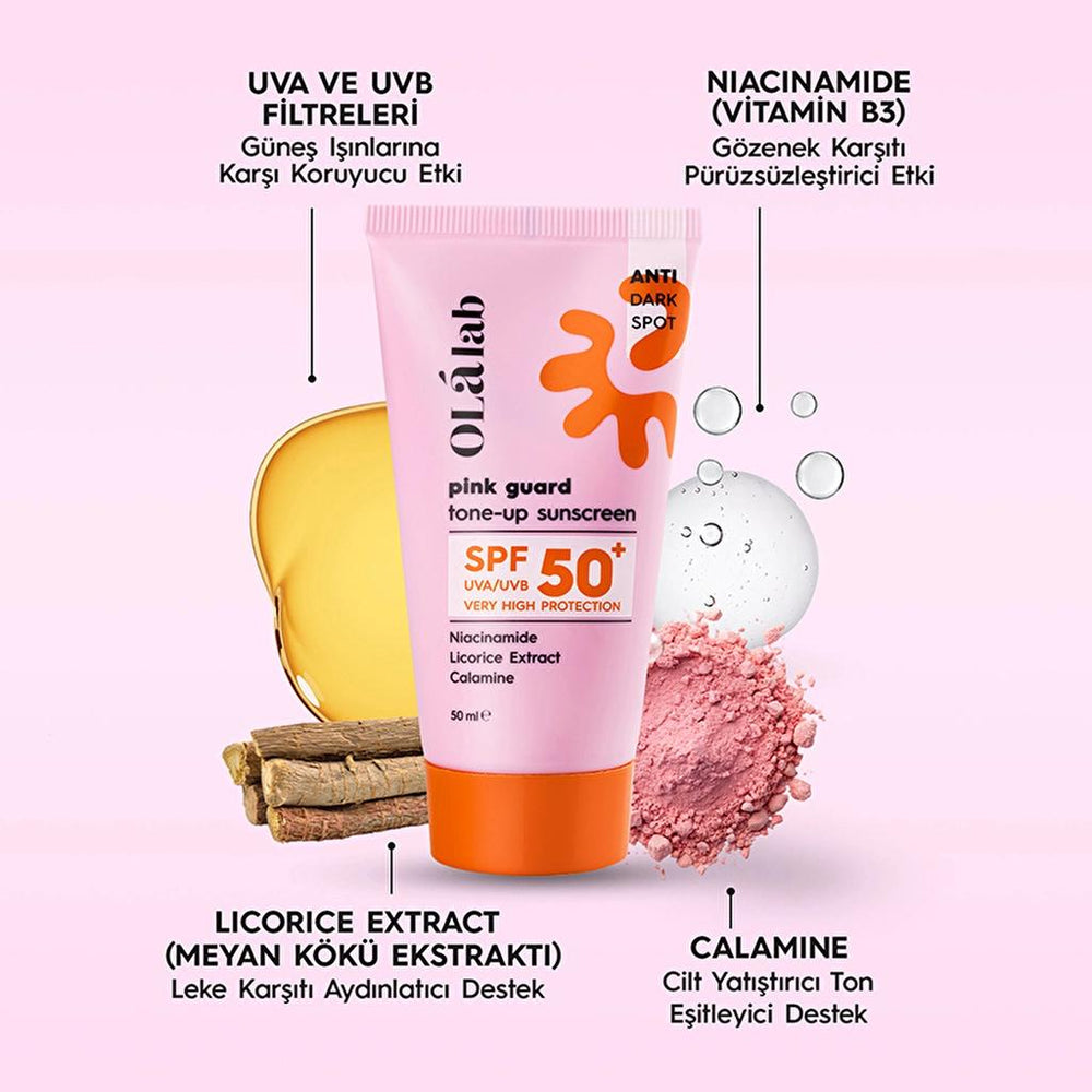Olalab Brightening & Tone Evening SPF 50+ Pink Sunscreen 50 ml