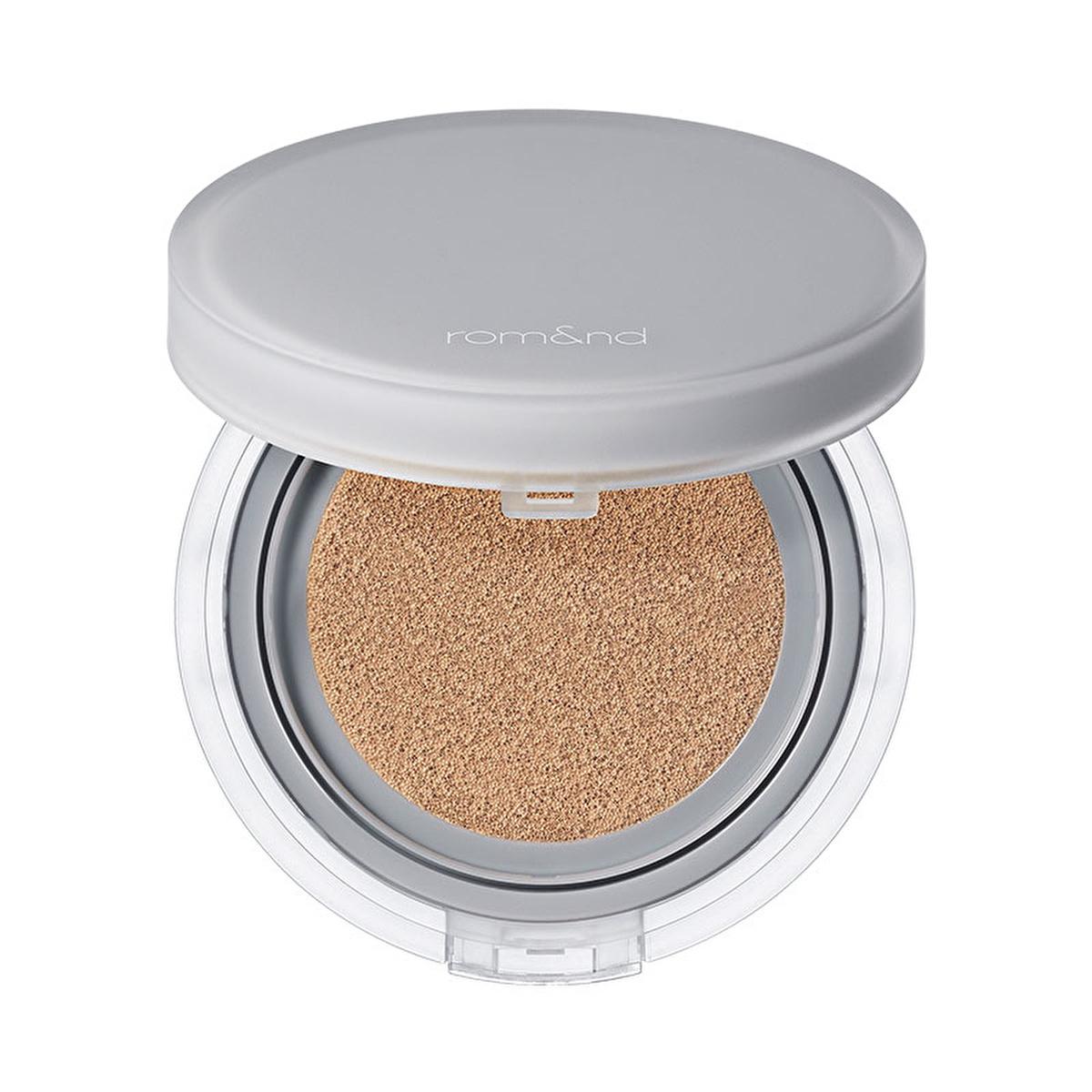 rom&nd nu zero cushion foundation in 05 sand25, applicator for rom&nd nu zero cushion foundation rom&nd Nu Zero Cushion Foundation - Natural Finish and Long Lasting for Makeup Enthusiasts | 05 Sand25 rom&nd Nu Zero Cushion Foundation - Sand25 foundation, makeup, romand, cushion-foundation, beauty, lightweight-foundation, natural-finish, cosmetic, long-lasting, ai-generated