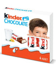 Kinder Milk Chocolate Bars with Creamy Filling 50g 4-Pack