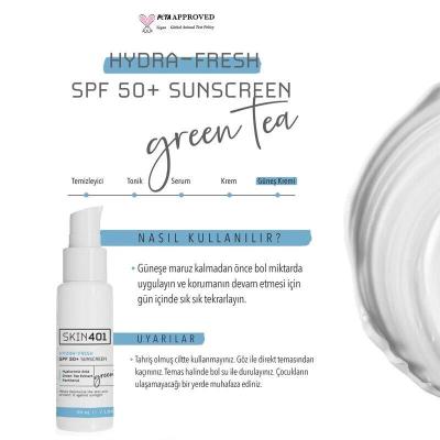 Skin401 SPF50+ Hydra-Fresh Sunscreen: Vegan, Cruelty-Free Sun Protection with Green Tea, Aloe &amp; Hyaluronic Acid for All Skin Types - 50ml - image 9