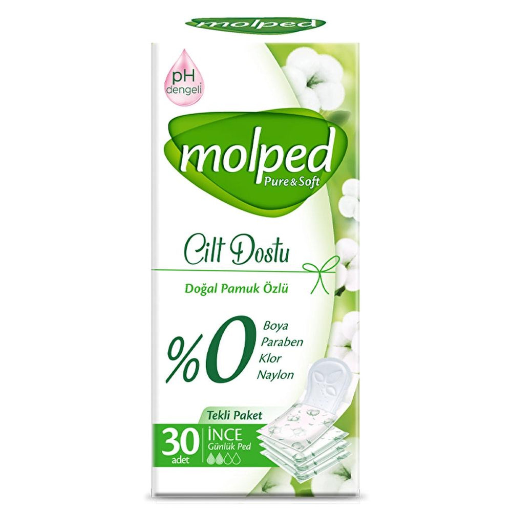 Molped Pure & Soft Thin Daily Pantyliners 30 Count