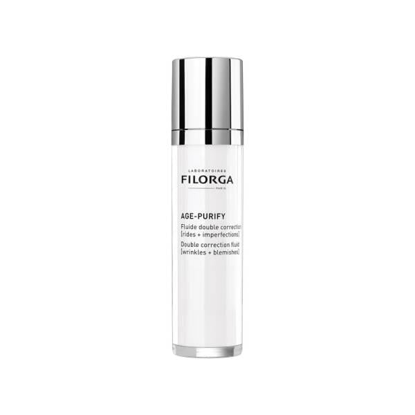 filorga age-purify fluide 50ml front view, filorga age-purify fluide 50ml application on skin Filorga Age-Purify Fluide - Dual-Action Liquid | 50ml Filorga Age-Purify Fluide | Oily Skin Solution filorga, age-purify-fluide, oily-skin, combination-skin, skin-care, beauty-products, moisturizer, facial-fluid, ai-generated, duel-action