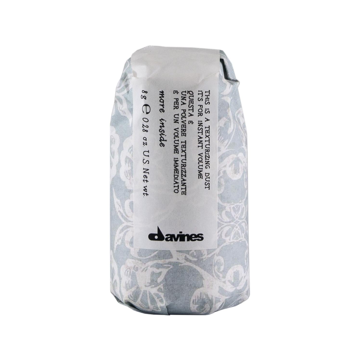 Davines Texturizing Dust Hair Texturizing Powder for Added Volume and Texture - 8g Davines Texturizing Dust - Adds Volume &amp; Texture Davines Texturizing Dust, Hair texturizing powder, Volume-enhancing hair product, Hair styling product, Professional hair care, Hair volume, Texture, Salon-quality hair, Fine hair, Limp hair, Hair care, Styling product, Davines, 8g, Travel size