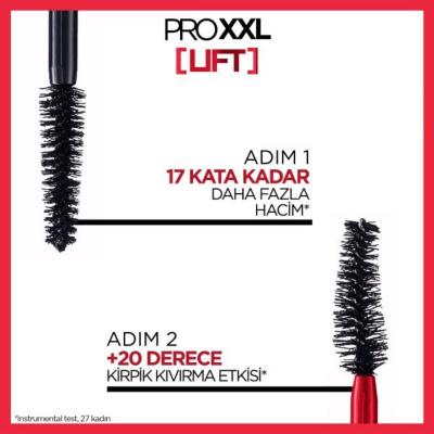 loreal paris pro xxl lift mascara front view, loreal paris pro xxl lift mascara brush, before and after using loreal mascara Loreal Paris Pro XXL Lift Mascara - Double-Sided | Volumizing Loreal Paris Pro XXL Lift Mascara - Double Effect loreal-paris, mascara, double-sided, volumizing, lifting, beauty, makeup, pro-keratin, fiber-brush, ai-generated