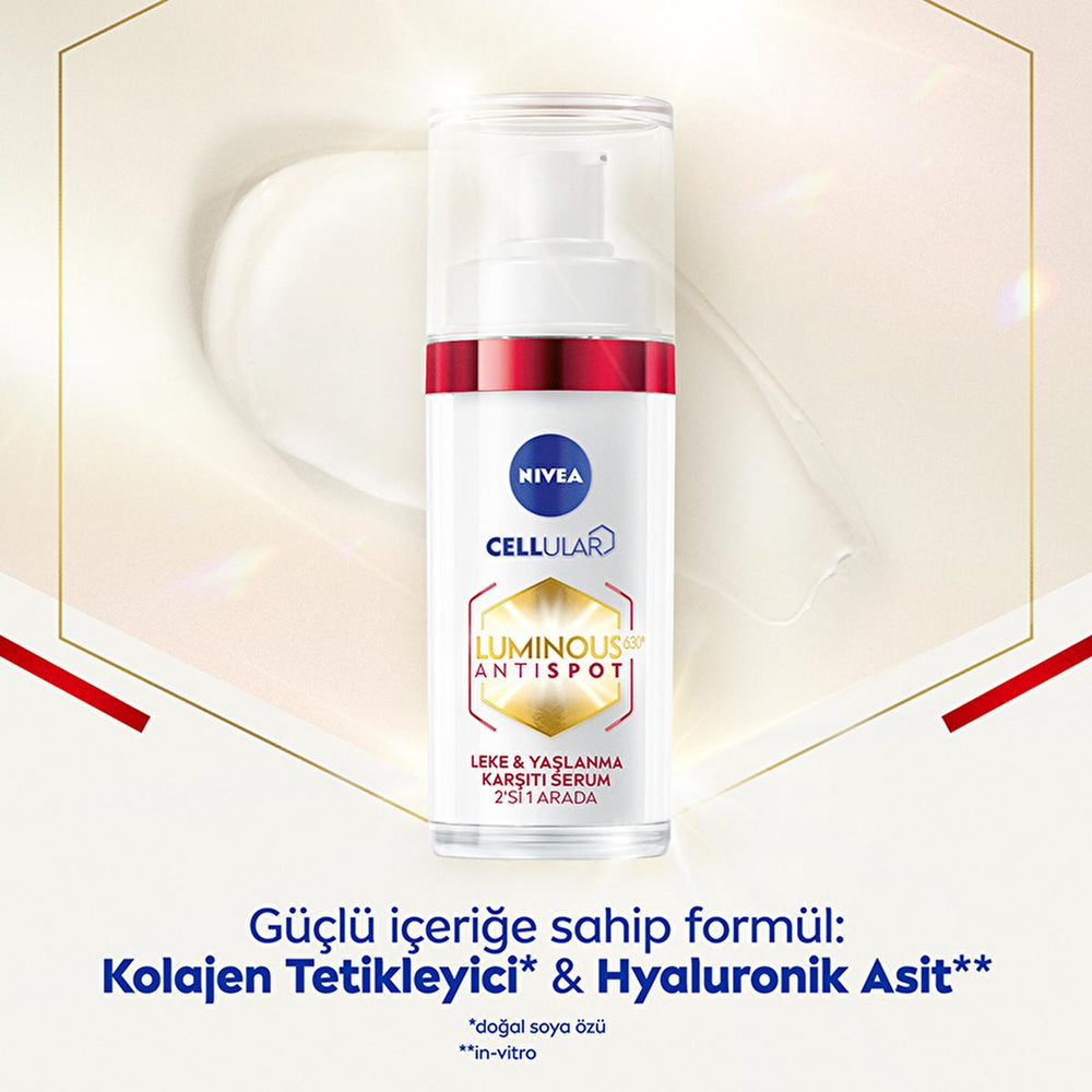 Nivea Luminous630 Anti-Aging Serum: Reduce Dark Spots & Wrinkles, Hyaluronic Acid & Collagen, Firm & Hydrate Skin Nivea Luminous630 Serum: Anti-Aging, Dark Spot & Wrinkle Reduction Nivea Luminous630 Serum, Anti-aging serum, Dark spot corrector, Wrinkle reduction serum, Hyaluronic acid serum, Collagen boosting serum, Skin firming serum, Age spot treatment, Luminous630 anti-blemish, anti-aging serum, anti-aging skin care, dark spot remover, wrinkle reducer, skin hydration, skin firming, age spot removal, lumi