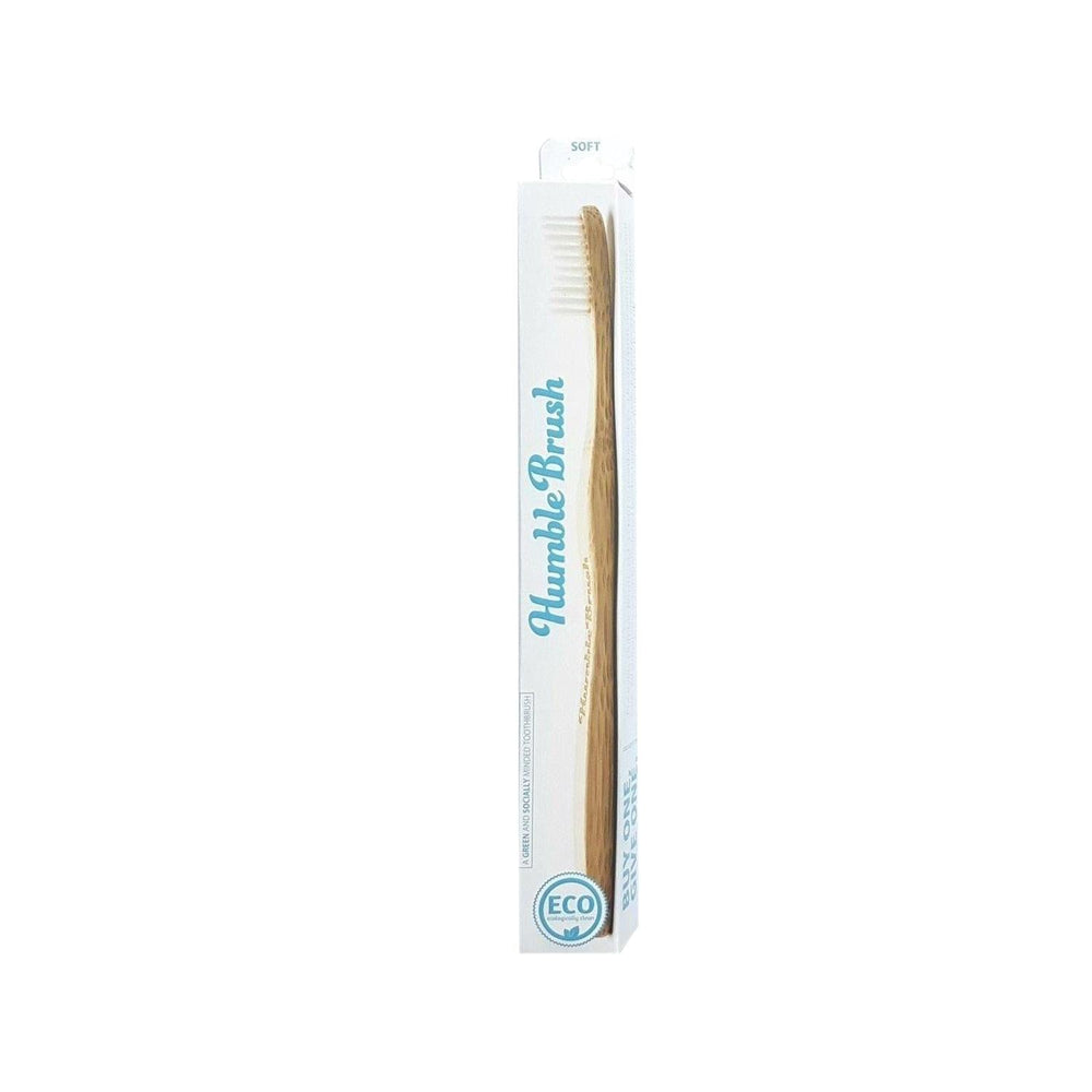 Humble Brush Bamboo Toothbrush Adult White Soft - Eco-Friendly & Sustainable Oral Care - image 2