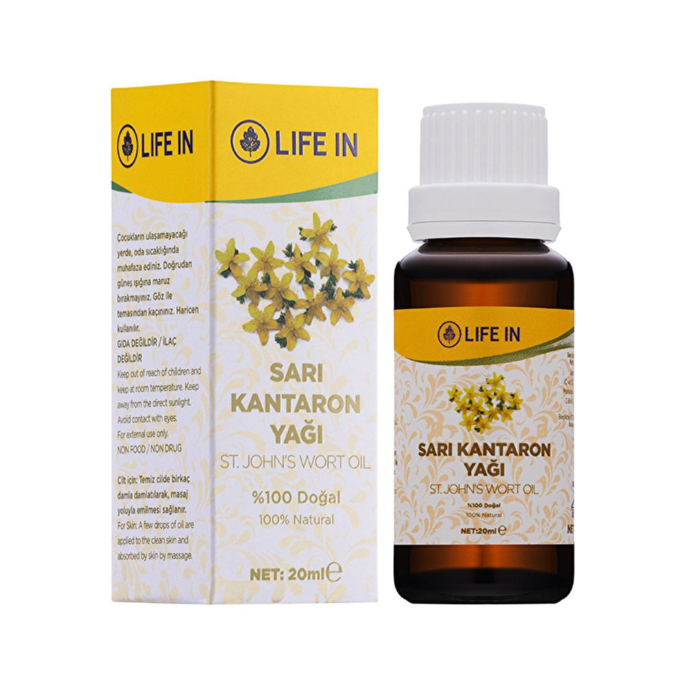 Life In Sarı Kantaron Yağı 20 ml - Natural Skincare with St. John's Wort Oil for Nourished Skin Life In Sarı Kantaron Yağı 20 ml - Natural Skincare Oil Sarı Kantaron Yağı, St. John's Wort Oil, Natural Skincare, Skin Nourishment, Moisturizing Oil, Skincare Products, Natural Ingredients, Skin Hydration, Anti-Aging, Acne Treatment, Blackhead Reduction, Skin Firmness