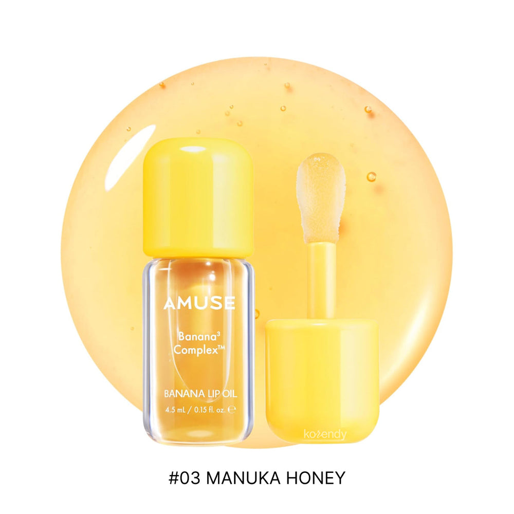 Amuse Banana Lip Oil Nourishing Gloss 03 Manuka Honey 4.5ml