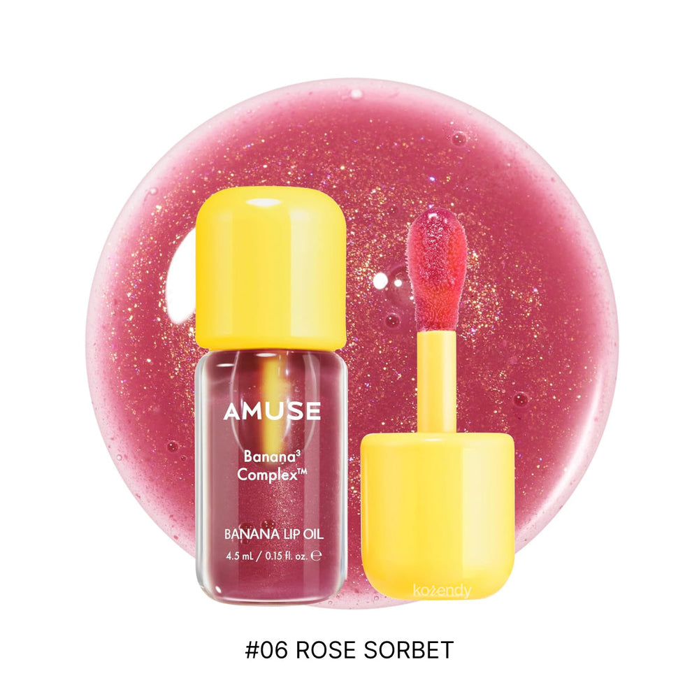 Amuse Banana Lip Oil Nourishing High Shine 4.5ml #06 Rose Sorbet
