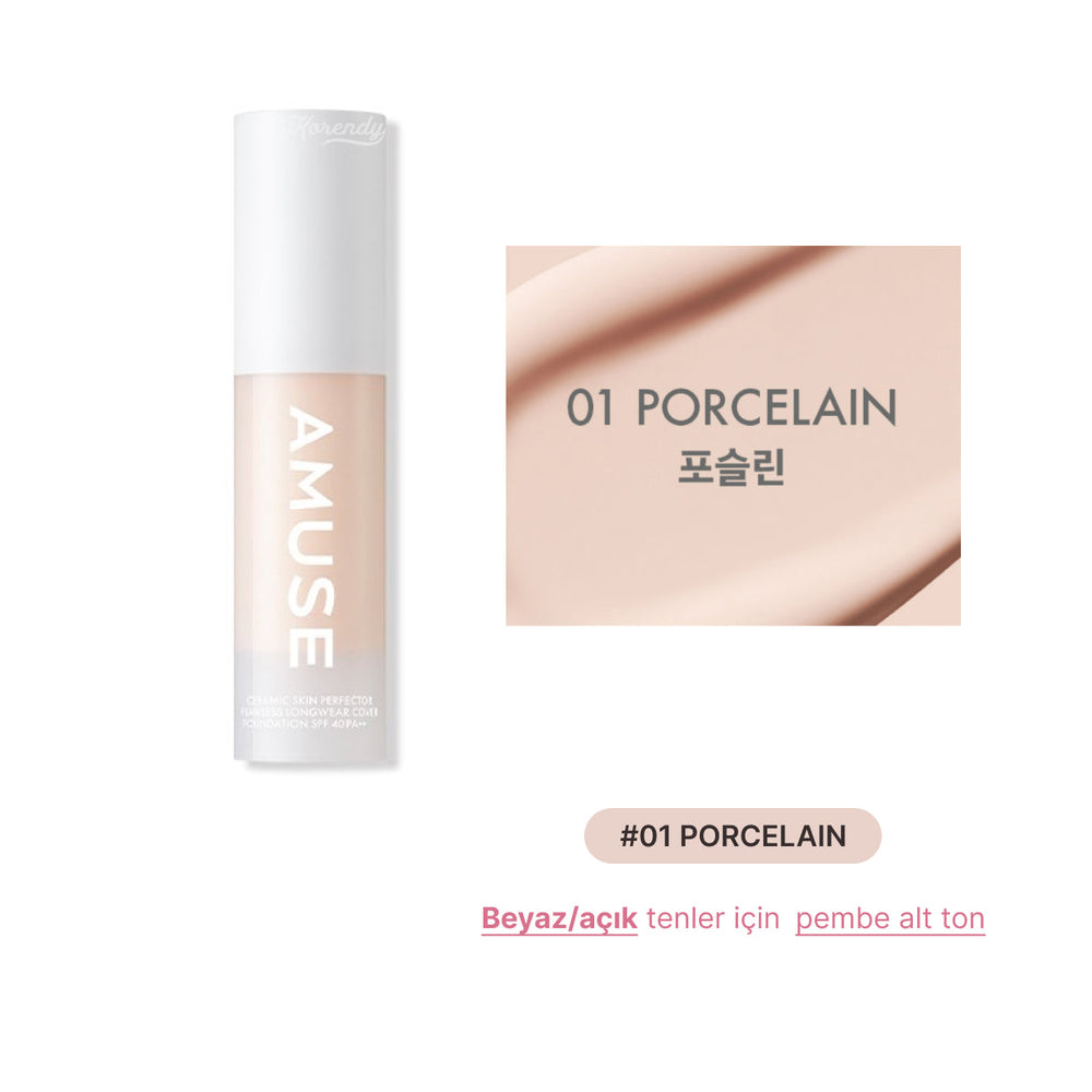 Amuse Ceramic Skin Perfector Foundation 48-Hour Wear 30ml