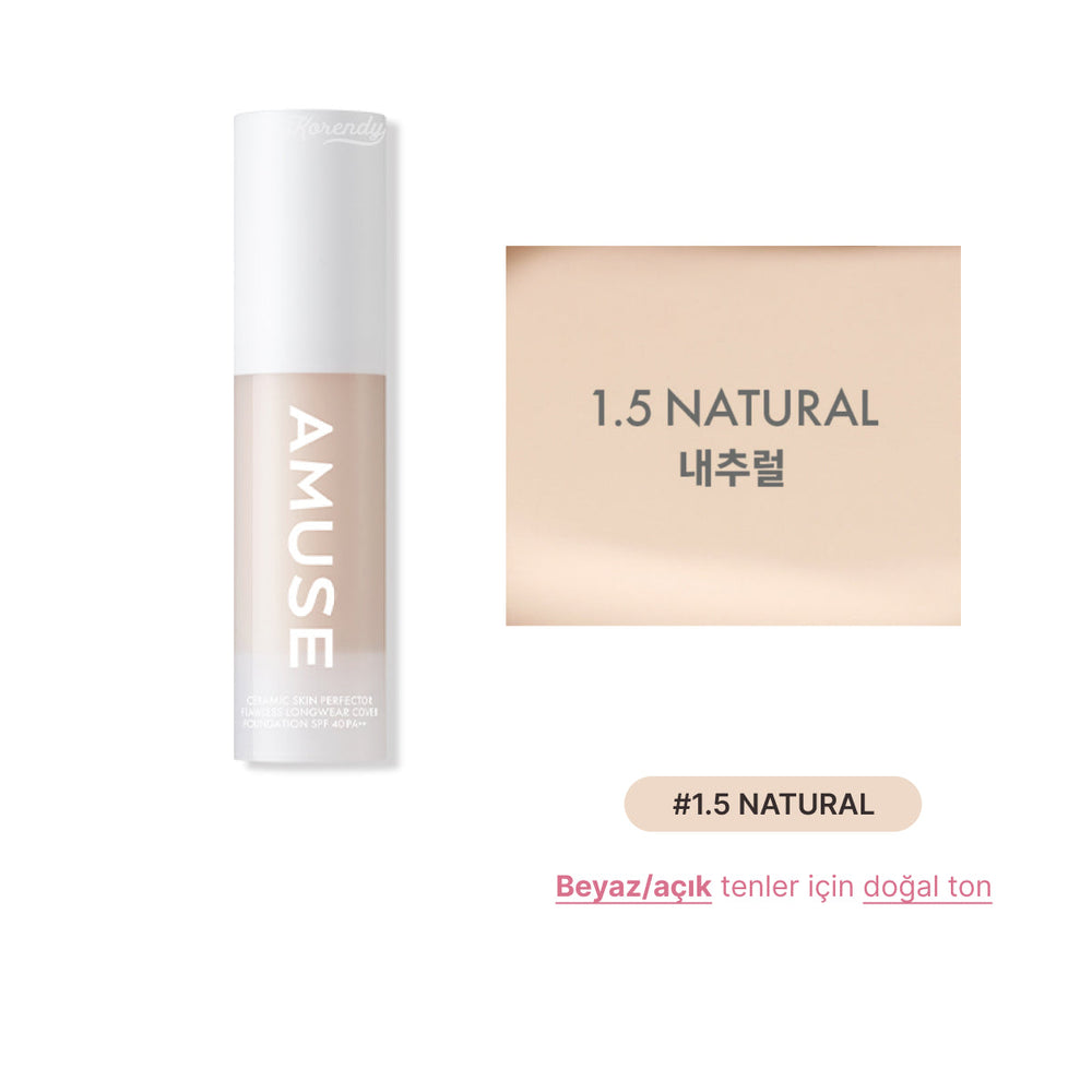 Amuse Ceramic Skin Perfector Foundation Long-Wear Porcelain Finish 30ml